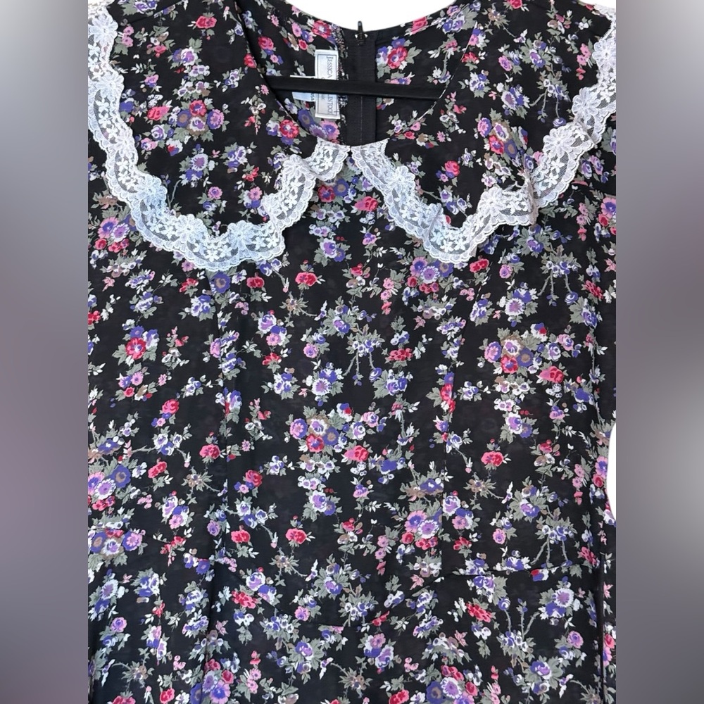 Vintage Jessica McClintock Gunne Sax Floral Cottagecore Dress - Picture 4 of 13